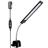 MingDak Fish Tank Clip on Light with Inline Timer, Clamp Aquarium Light with White & Blue LEDs, 3 Lighting Modes, Dimmable, 7W, 18 LEDs Photo, best price $14.98 new 2023