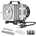 Photo Seeutek 35W Commercial Air Pump 1030 GPH 65L/min Air Pump Bubbler with 6-Way Adjustable Air Flow Valve, 6 Pcs Airstones and a 25-Ft Air Tubing for Aquarium, Hydroponic Systems, Pond, Fish Tank