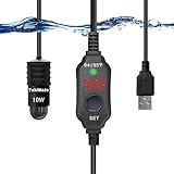 YukiHalu USB Powered Submersible Aquarium Heater, 10W/5V/2A Adapter, Mini Fish Tank Heater 10W with Built-in Thermometer, External Temperature Controller, LED Display, Used for 0.5-1 Gallon Tank Photo, best price $19.99 new 2024