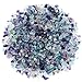 Photo WYKOO Decorative Fluorite Tumbled Chips Stone, 1.1 Lb/500g Natural Crystal Pebbles Quartz Stones Irregular Shaped Aquarium Gravel for Fish Tank, Vase Fillers, Home Decoration (About 500 Gram)