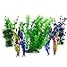 Foto Plantas acuáticas artificiales, PietyPet 7 piezas Plantas grandes de acuario Decoraciones plásticas del tanque de peces, Planta de simulación viva Criatura Acuario Paisaje