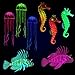 Photo 8 Pieces of Luminous Aquarium Decoration Silicone Decoration Artificial Fluorescent Jellyfish Luminous Lionfish Seahorse Aquarium Decoration Silicone Aquarium Decoration Suitable for Aquarium