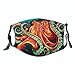 Photo Seafloor Orange Octopus Face Mask Washable Face Protection Balaclava Reusable Fabric with 2 Filters Gift for Adults