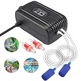 Aquarium Air Pump, Rifny Adjustable Air Pump Kit with Dual Outlet Air Valve, Fish Tank Oxygen Pump with Air Stones Silicone Tube Check Valves for 1-80 Gallon Photo, best price $18.99 new 2024