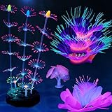 HIKTQIW 4 Pack Silicone Glowing Fish Tank Decorations Plants with Simulation Glowing Sucker Coral Sea Anemone Coral Fluorescence Lotus Leaf Coral for Aquarium Fish Tank Glow Ornaments Photo, best price $17.99 new 2024