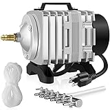 Simple Deluxe LGPUMPAIR38 602 GPH 18W 38L/min 6 Adjustable Flow Outlets with Airline Tubing 25 Feet for Aquarium, Pond, Hydroponics Systems Air Pump, Silver Photo, best price $29.99 new 2023
