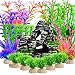 Foto 23piezas de plantas de plástico para acuarios con vista de rocalla,planta de acuario artificial y montaña de acuario, cueva de roca de arrecife para decoración de adornos de pecera,(colores mezclados)