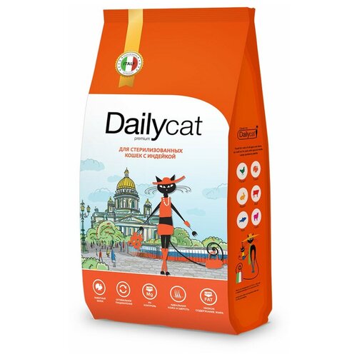 Сухой корм Dailycat casual для взрослых стерилизованных кошек с индейкой - 10кг фотография