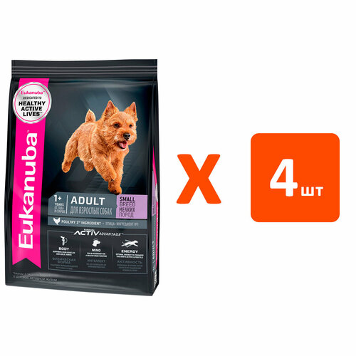 EUKANUBA ADULT SMALL BREED для взрослых собак маленьких пород с птицей (3 кг х 4 шт) фотография