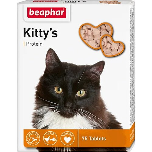 Кормовая добавка Beaphar Kitty's + Protein , 75 таб. х 2 уп. фотография