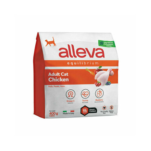 ALLEVA EQUILIBRIUM CAT для кошек Adult Chicken / взрослых с курицей 0,4 кг 1035 новинка, (2 шт) фотография