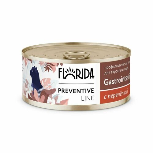 FLORIDA (Флорида)Gastrointestinal Консервы для кошек при расстройствах пищеварения 100 гр. перепелка 8 шт фотография