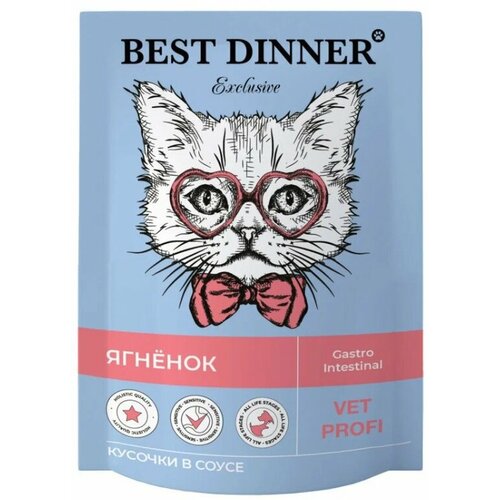 Влажный корм для кошек Best Dinner Exclusive Vet Profi GastroIntestinal при проблемах с ЖКТ, кусочки ягненка в соусе,12*85 гр (12 шт.) фотография