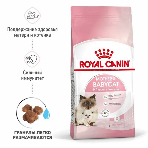 Royal Canin Mother&Babycat Корм для котят в период первой фазы роста и отъема, беременных и кормящих кошек, сухой, 10 кг фотография