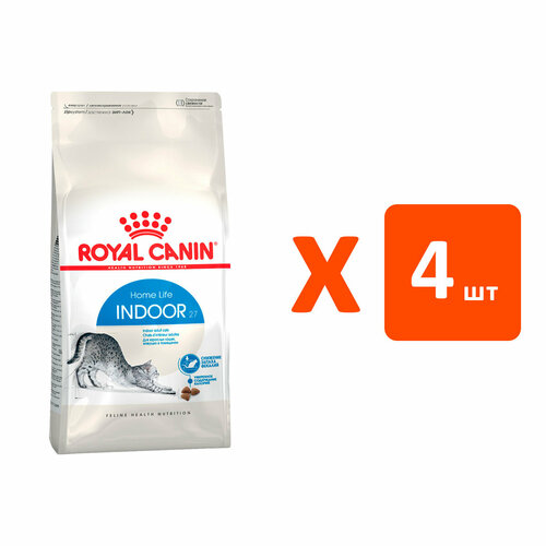 фотография ROYAL CANIN INDOOR 27 для взрослых кошек живущих дома 0,2 кг х 4 шт, купить онлайн 1270 рубл