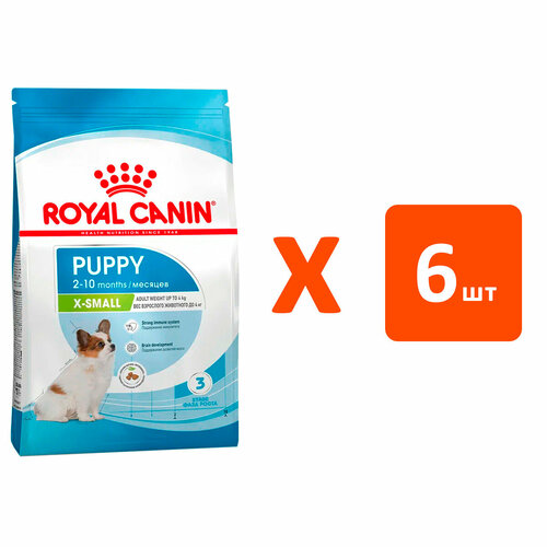 ROYAL CANIN X-SMALL PUPPY для щенков маленьких пород (1,5 кг х 6 шт) фотография