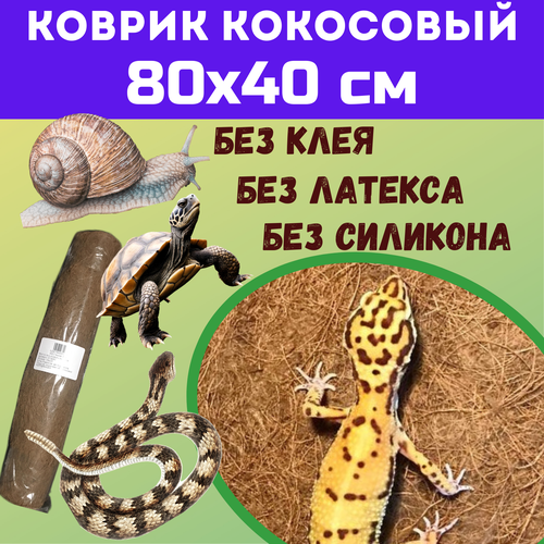 Коврик кокосовый 80х40 см для террариумов фотография