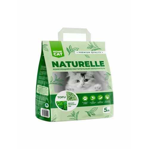 Наполнитель комкующийся Homecat Naturelle Tofu, зеленый чай, 5 л/2 кг фотография