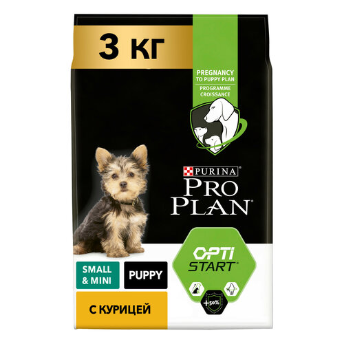 Сухой корм PRO PLAN® для щенков мелких и карликовых пород, с высоким содержанием курицы 3 кг фотография