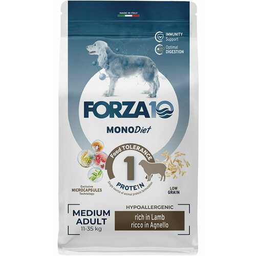 FORZA10 DOG MEDIUM MONODIET монобелковый для взрослых собак средних пород при аллергии с ягненком (1,5 кг х 6 шт) фотография