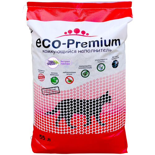 Комкующийся наполнитель ECO-Premium Green 129422, 55л, 1 шт. фотография