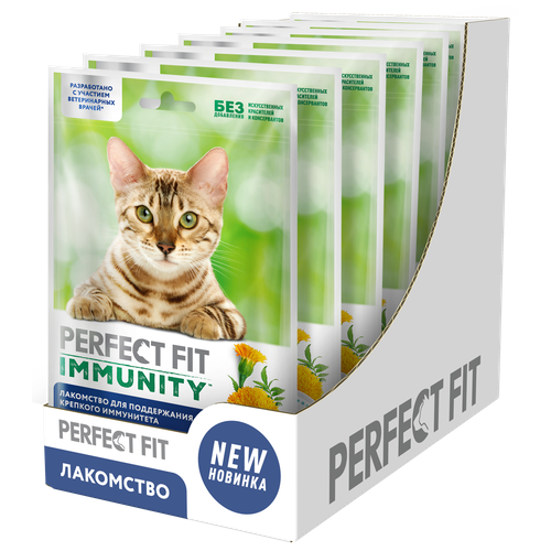 фотография Perfect Fit Immunity лакомство для кошек, для иммунитета, курица и экстракт бархатцев (7шт в уп) 50 гр, купить онлайн 561 рубл