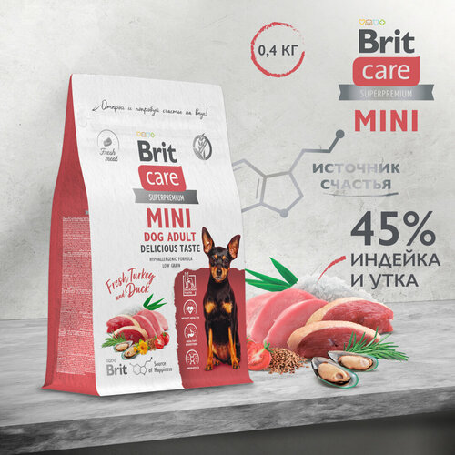 Сухой корм для взрослых и пожилых собак мелких и карликовых пород Brit Care Mini 0,4 кг фотография