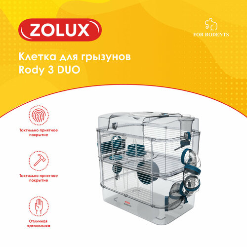 Клетка для грызунов RODY 3 DUO, 410x270x405мм, цвет стальной синий ZOLUX фотография