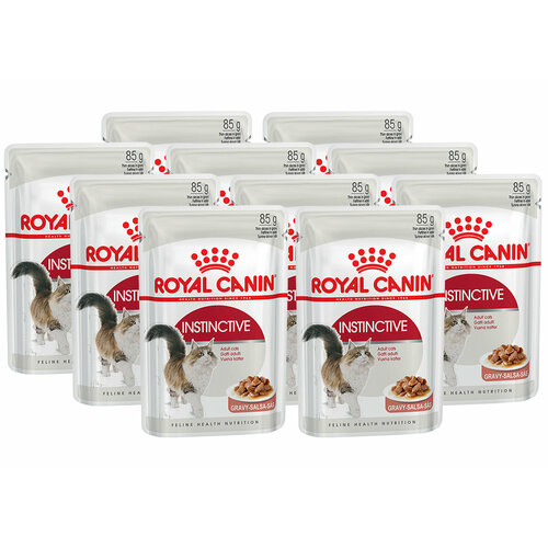 ROYAL CANIN INSTINCTIVE для взрослых кошек в соусе пауч 85 гр 85 гр х 10 шт фотография