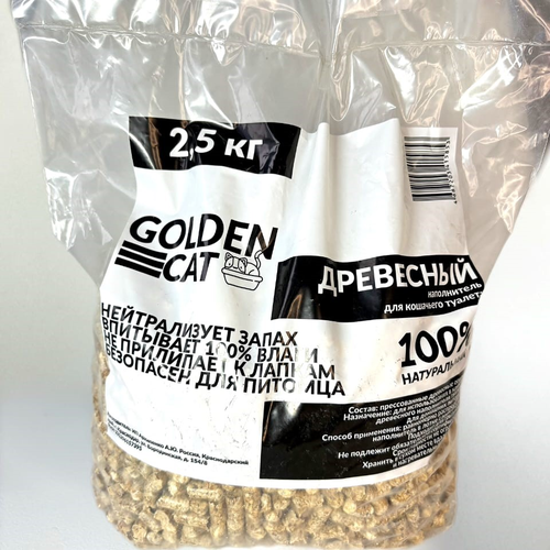 Наполнитель для Кошек древесный GoldenCAT 2.5 кг фотография