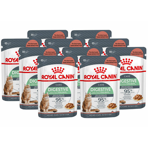 ROYAL CANIN DIGESTIVE CARE для взрослых кошек при аллергии в соусе пауч 85 гр 85 гр х 10 шт фотография