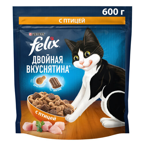 Сухой корм FELIX Двойная вкуснятина с птицей 600г фотография