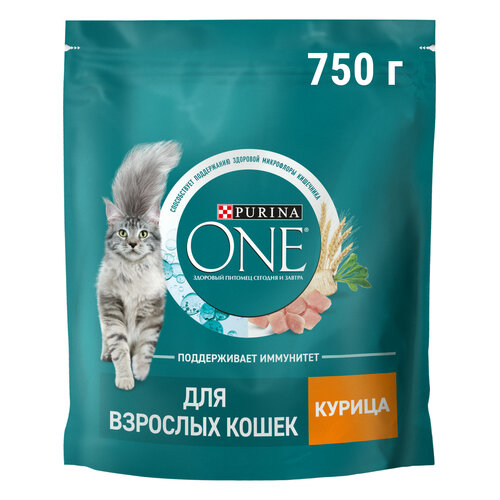 Сухой корм Purina ONE® для взрослых кошек с курицей 750 г фотография