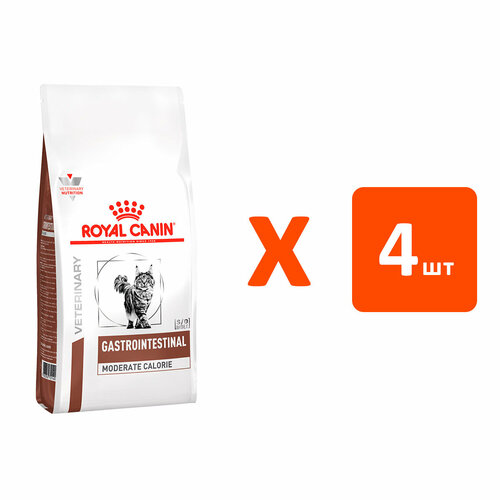 ROYAL CANIN GASTROINTESTINAL MODERATE CALORIE GIM35 для взр кош при заболев ЖКТ с умерен. сод. жиров 2 кг х 4 шт фотография