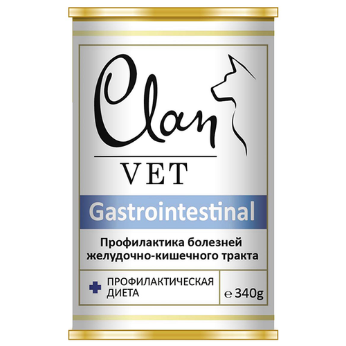 Влажный корм для собак CLAN VET, при болезнях ЖКТ 1 уп. х 6 шт. х 340 г (для мелких пород) фотография