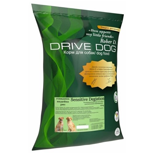 DRIVE DOG Sensitive Digestion Полнорационный корм для собак с чувствительным пищеварением говядина с индейкой и рисом 10 кг фотография