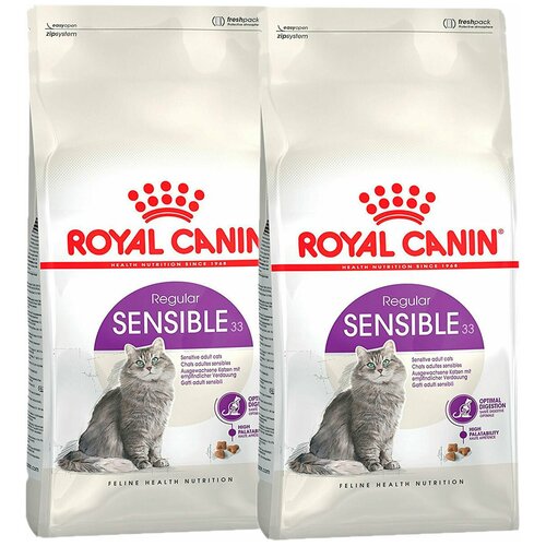 фотография Сухой корм ROYAL CANIN SENSIBLE 33 для взрослых кошек при аллергии (2 + 2 кг), купить онлайн 4936 рубл