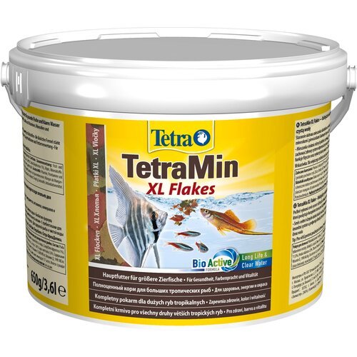 Корм Tetra TetraMin Flakes XL 3,6 л, хлопья для всех видов крупных рыб фотография