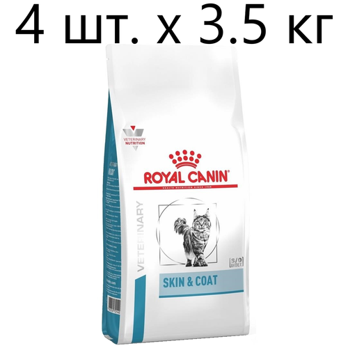 Сухой корм для стерилизованных кошек Royal Canin Skin & Coat, при проблемах кожи и шерсти, 4 шт. х 3.5 кг фотография