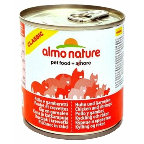 Влажный корм для кошек Almo Nature Classic HFC Natural, с курицей, с креветками 280 г (кусочки в желе) фотография