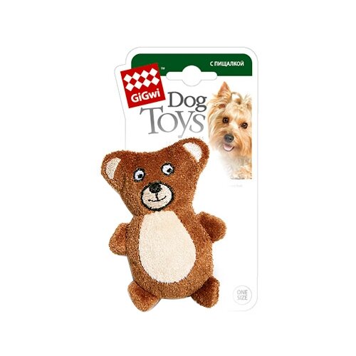 Игрушка   для собак  GiGwi Dog Toys Мишка (75023),  коричневый, 1шт. фотография