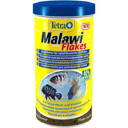 Корм для восточноафриканских цихлид Tetra Malawi Flakes 1000 мл, хлопья фотография