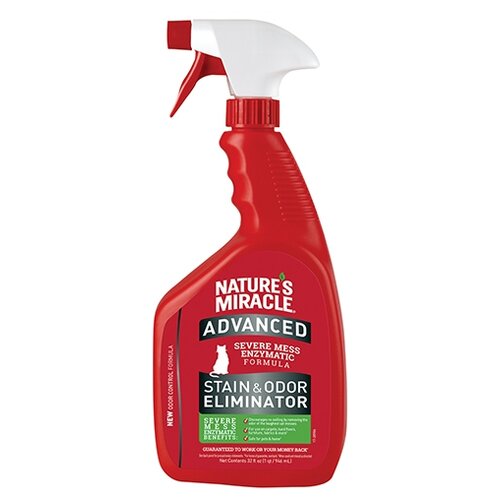 Спрей Nature's Miracle Advanced Cat Stain & Odor Eliminator Уничтожитель запаха и пятен с усиленной формулой для кошек , 946 мл , 1 кг фотография