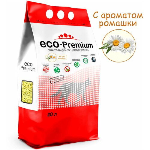 Наполнитель для кошачьего туалета комкующийся древесный ECO Premium Ромашка 7.6кг/20л фотография