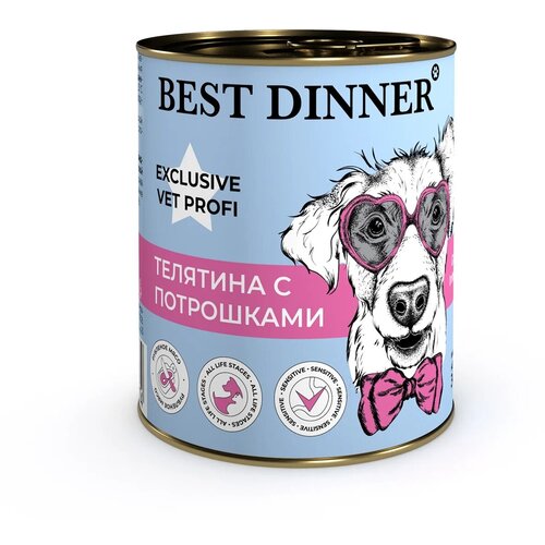 Best Dinner Vet Profi Gastro Intestinal Exclusive 6шт по 340г телятина с потрошками консервы для собак фотография