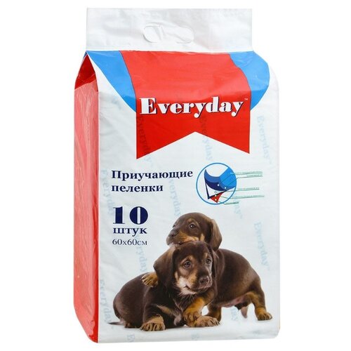 Пеленки для щенков впитывающие Everyday Гелевые 60х60 см 10 шт. 1 шт. 60 см 60 см белый фотография