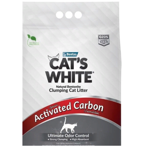 Cat's White Activated Carbon комкующийся наполнитель с активированным углем для кошачьего туалета (10л) Без характеристики фотография