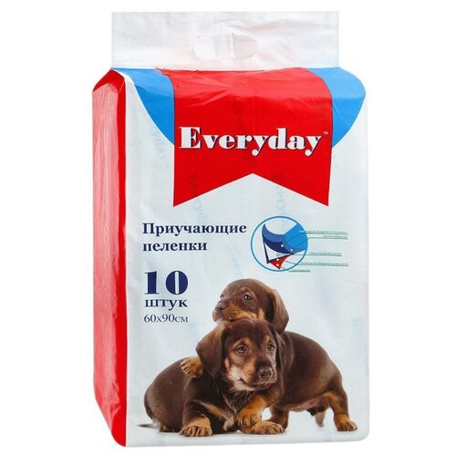 Пеленки для щенков впитывающие Everyday Гелевые 60х90 см 10 шт. 60 см 90 см белый фотография