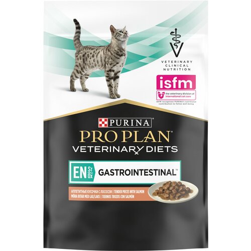 Влажный корм Pro Plan Veterinary diets EN Gastrointestinal для взрослых кошек при расстройствах пищеварения с лососем - 85 г фотография