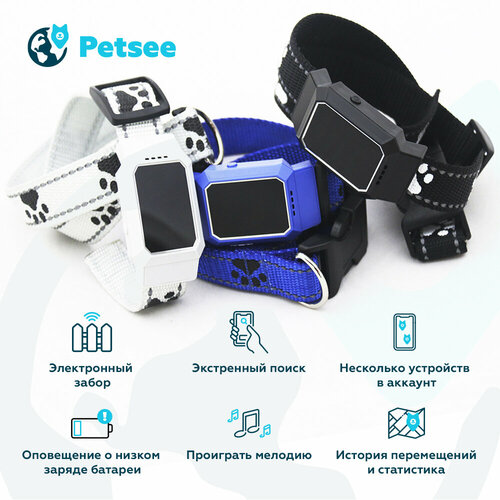 GPS-ошейник Petsee Черного цвета фотография